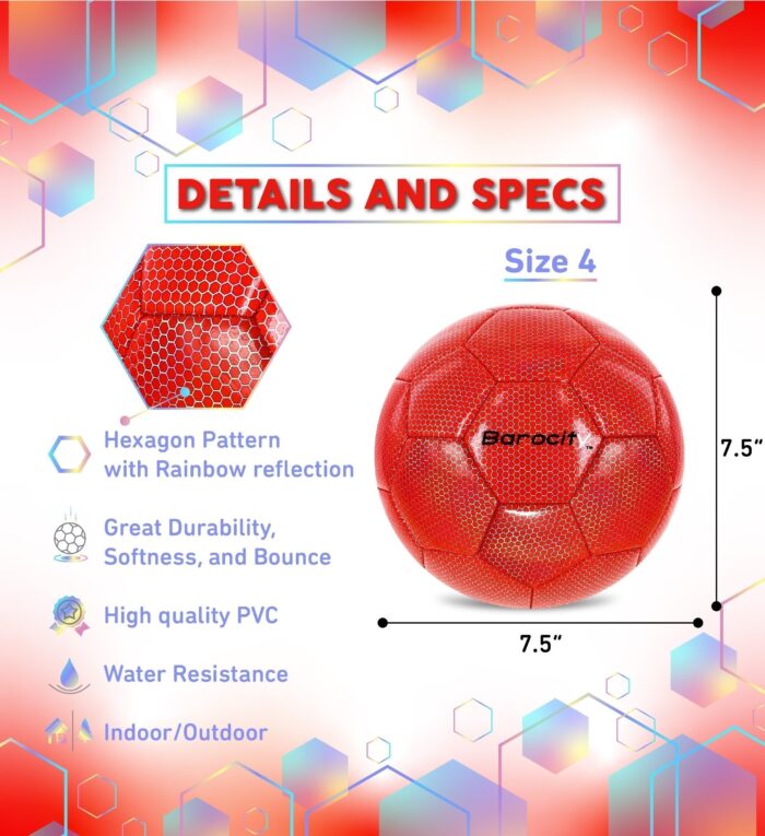 Red Modern Pattern - Size 4 - Soccer Ball - Image 2