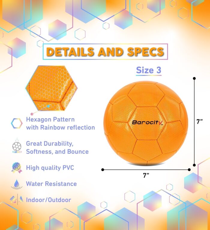 Orange Modern Pattern - Size 3 - Soccer Ball - Image 2