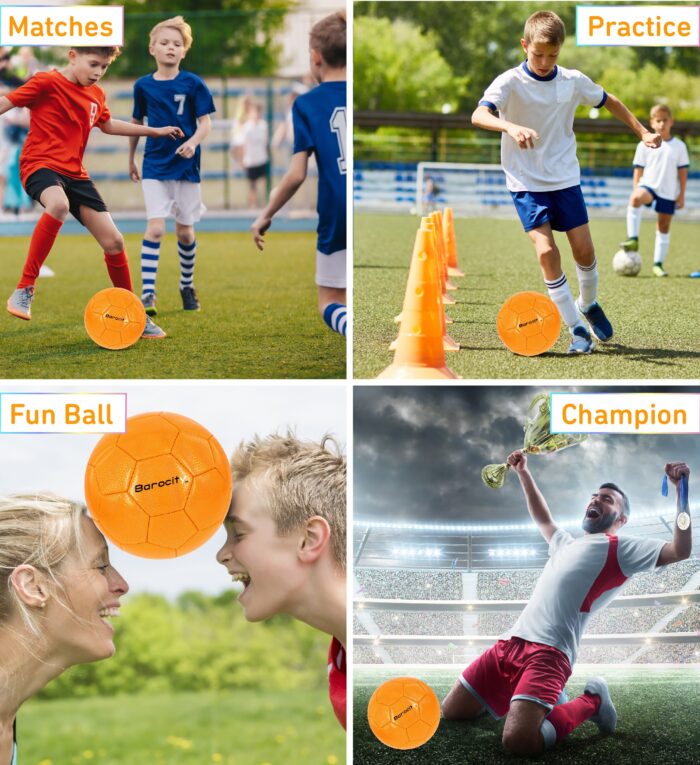 Orange Modern Pattern - Size 4 - Soccer Ball - Image 3
