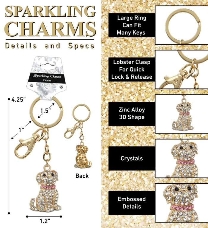 Bulldog - Gold Sparkling Charms - Image 2