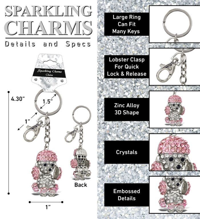 Cute Pink Poodle Dog - Sparkling Charms - Image 2