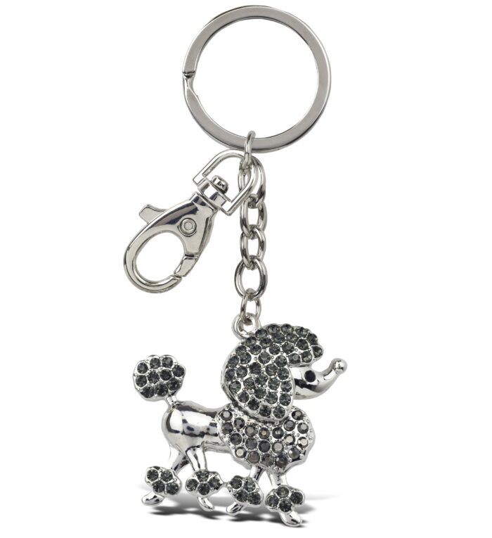 Elegant Grey Poodle Dog - Sparkling Charms