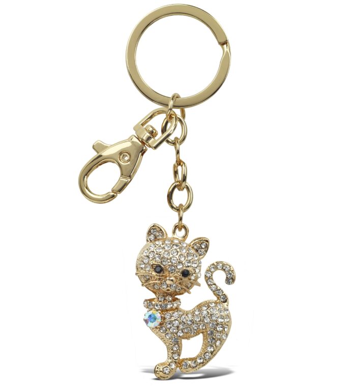 Stylish Cat - Gold Sparkling Charms