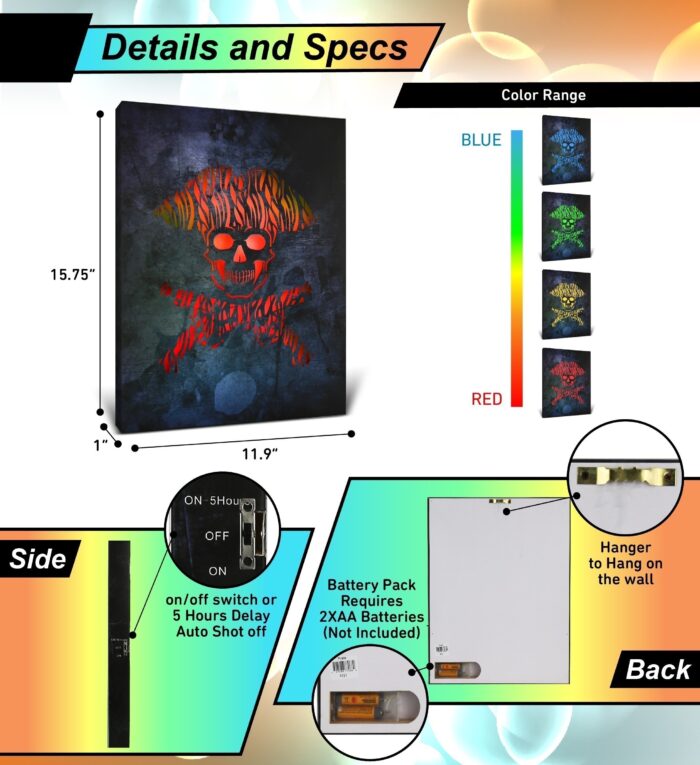 Pirate - Led Light Up Wall Picture Art - Image 3