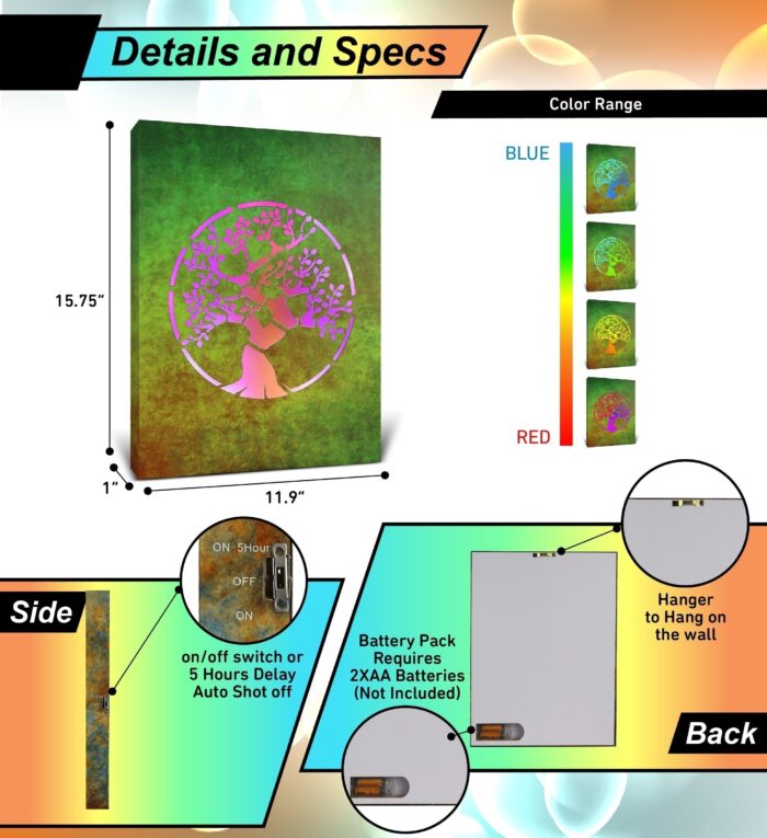 Tree Of Life - Led Light Up Wall Picture Art - Image 3