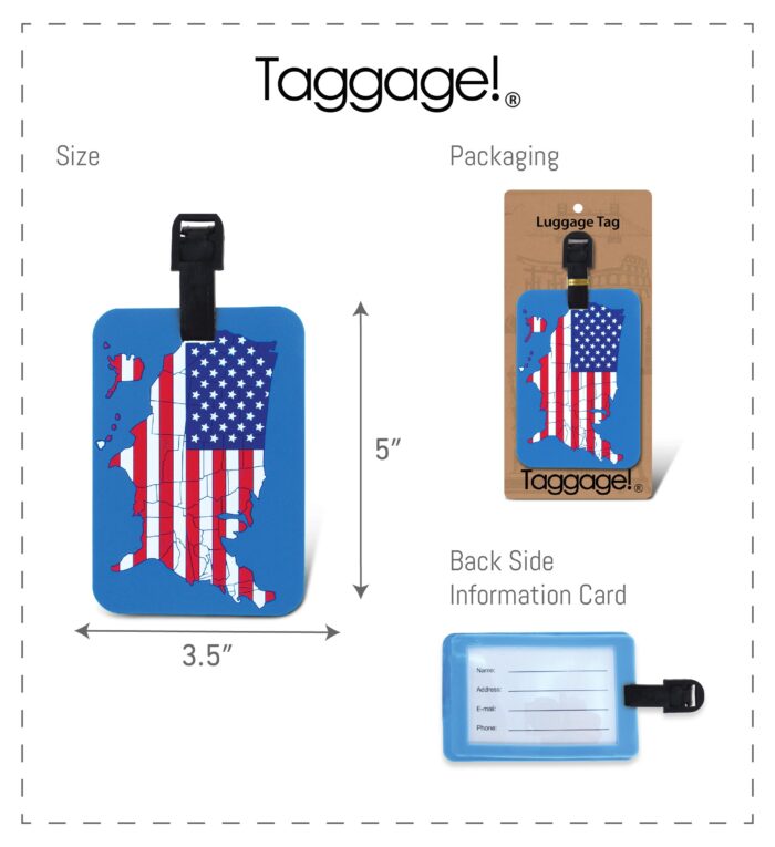 US Map Flag - Luggage Tags - Image 2