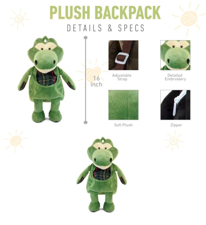 Alligator - Stylish Plush Backpack - Image 2