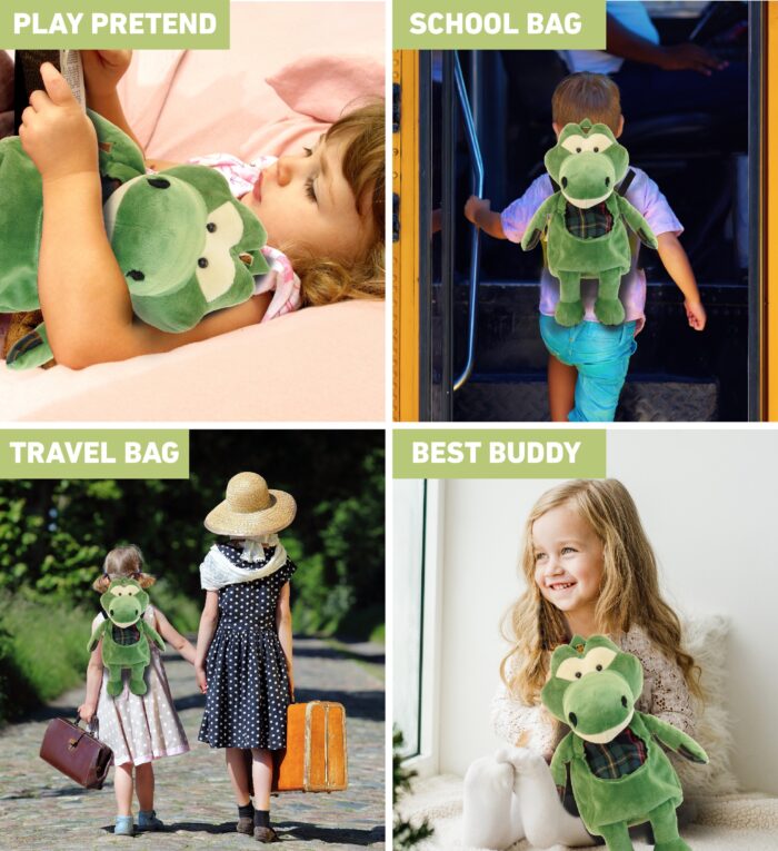 Alligator - Stylish Plush Backpack - Image 3