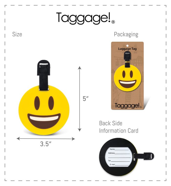 Smiling Emoji - Luggage Tags - Image 2