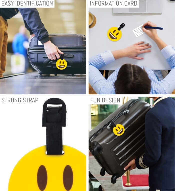 Smiling Emoji - Luggage Tags - Image 3