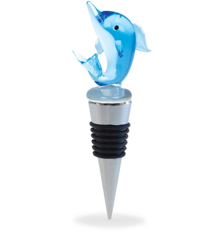 Wine Stopper - Glass Dolphin - Cheers