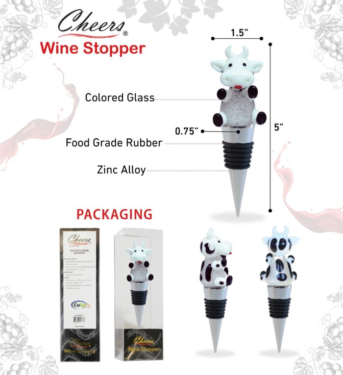 Wine Stopper - Glass Cow - Cheers - Image 2
