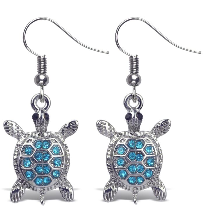 Blue Sea Turtle - Sparkling Earrings