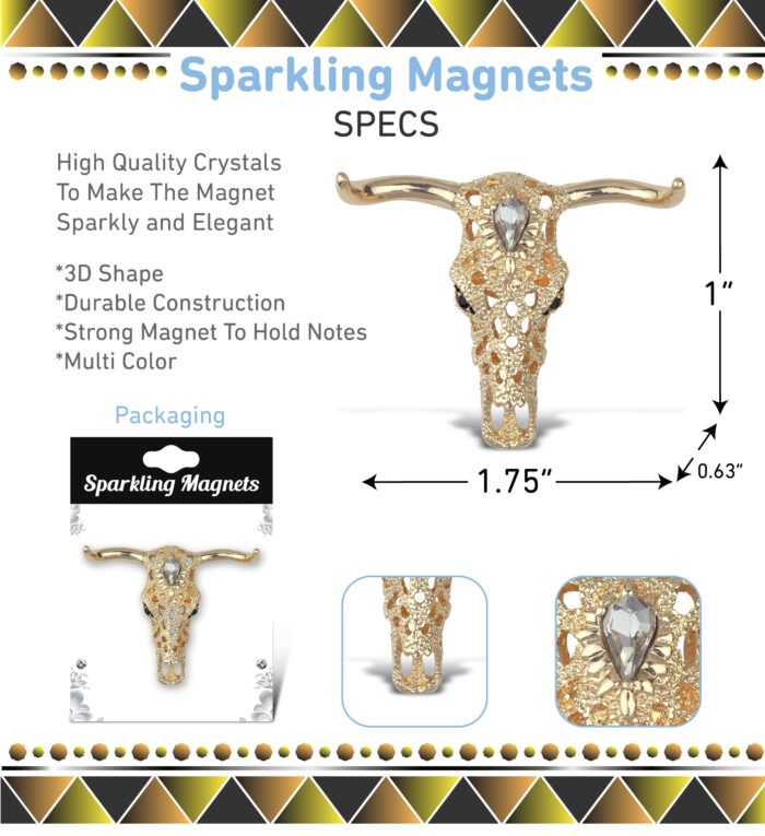 Gold Sparkling Magnets - Longhorn - Image 3