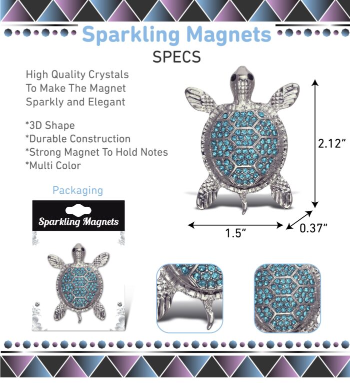 Blue Sea Turtle - Sparkling Magnets - Image 3