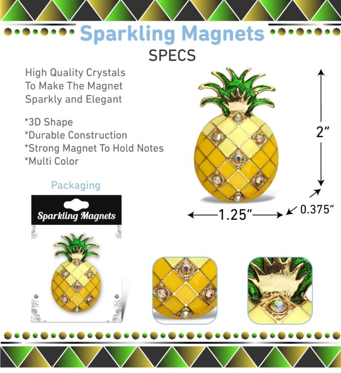 Pineapple - Gold Sparkling Magnets - Image 3