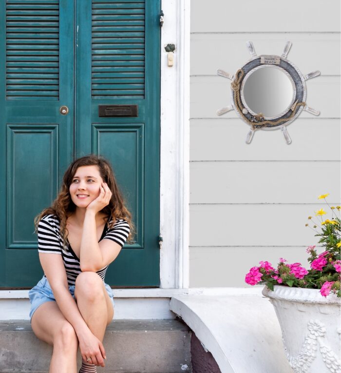 Silver Sea Ship Wheel Mirror - Nautical - Image 7