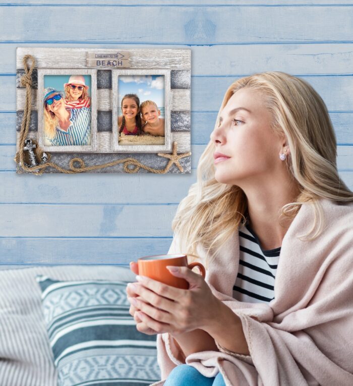 Silver Sea Double Photo Frames 3.5X5 - Nautical - Image 4