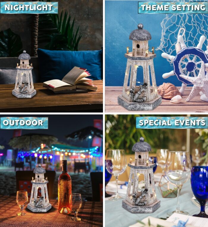 Silver Sea Lantern With Led Light - Nautical - Image 3