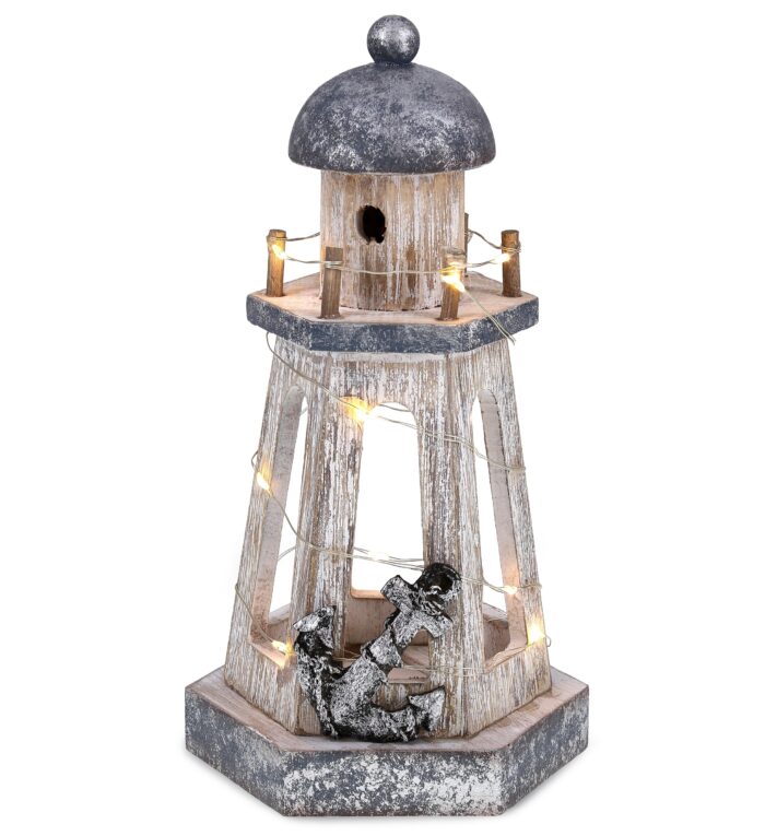 Silver Sea Lantern With Led Light - Nautical