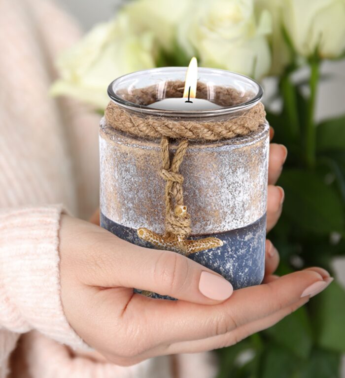 Silver Sea Starfish Candle Holder - Nautical - Image 6