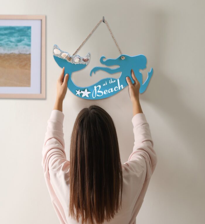 Aqua Sky Mermaid Wall Hanging Sign - Nautical - Image 4
