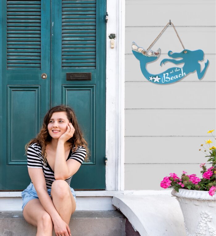 Aqua Sky Mermaid Wall Hanging Sign - Nautical - Image 7