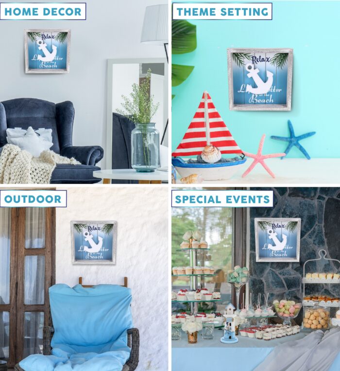 Aqua Sky Anchor Relax Wall Sign - Nautical - Image 3