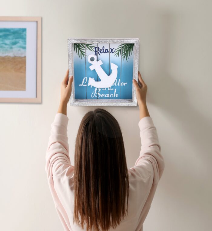 Aqua Sky Anchor Relax Wall Sign - Nautical - Image 4