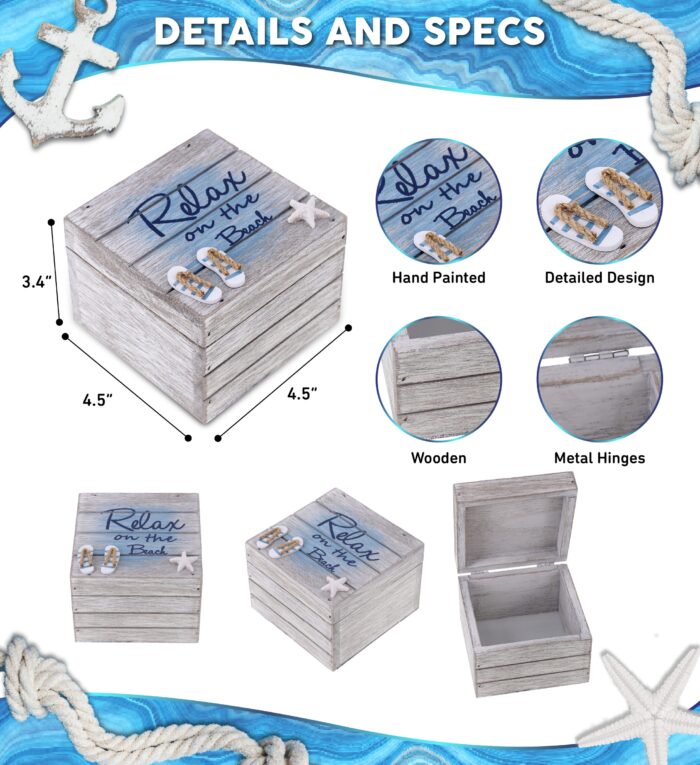 Aqua Sky Relax Jewelry Box Medium - Nautical - Image 2