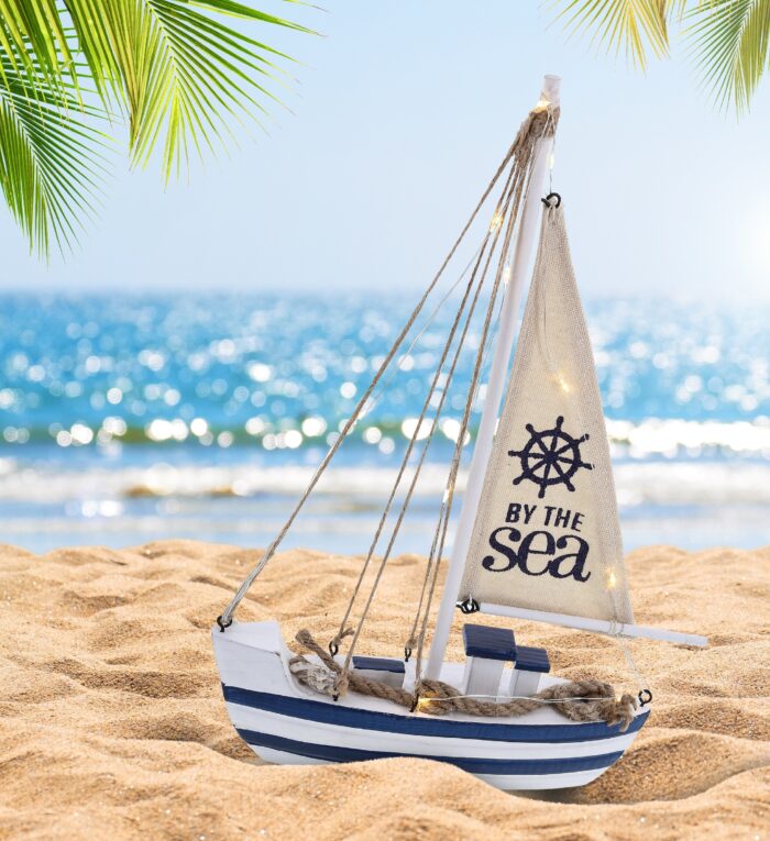 Ocean Blue Sea Boat With Led Light - Nautical - Image 5