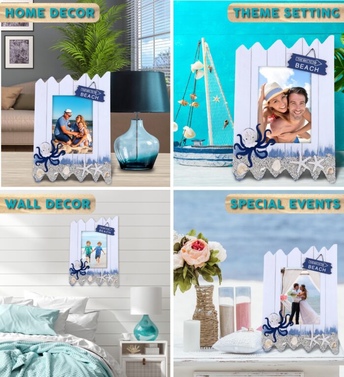Ocean Blue Octopus Photo Frame 5X7 - Nautical - Image 3