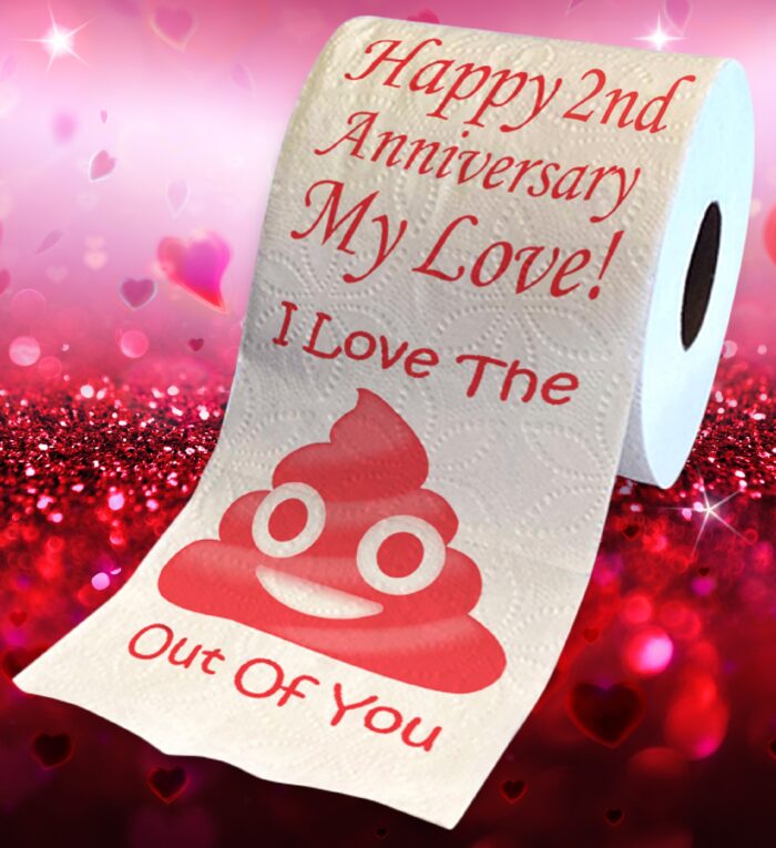 Happy 2nd Anniversary Toilet Paper Funny Gift - Image 2