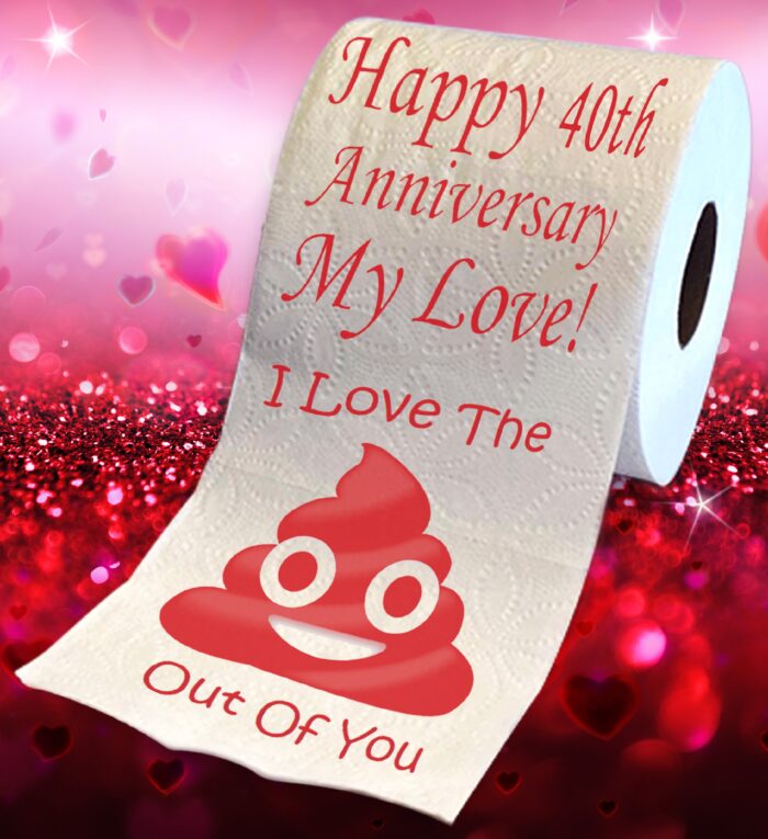 Happy 40th Anniversary Toilet Paper Funny Gift - Image 2