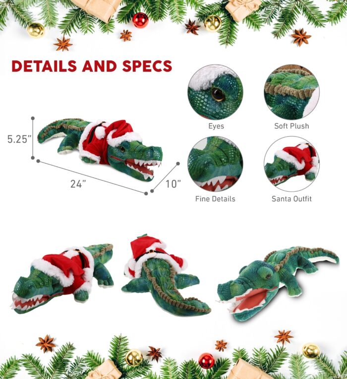 24" Green Alligator - Santa Wild Collection Plush - Image 2