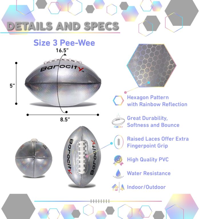 Silver Modern Pattern - Size 3 - Football - Image 2