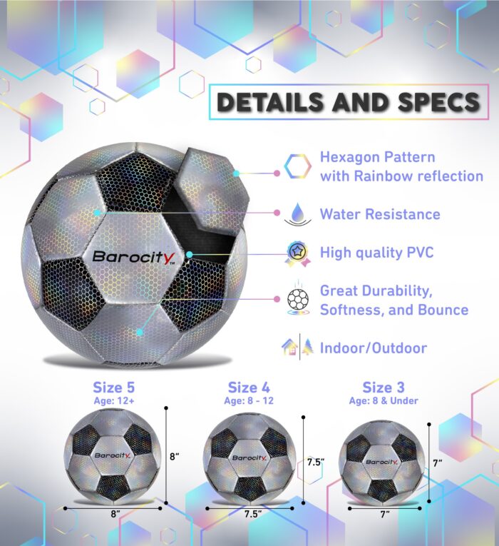 Classic Black & Silver Modern Pattern - Size 3 - Soccer Ball - Image 2
