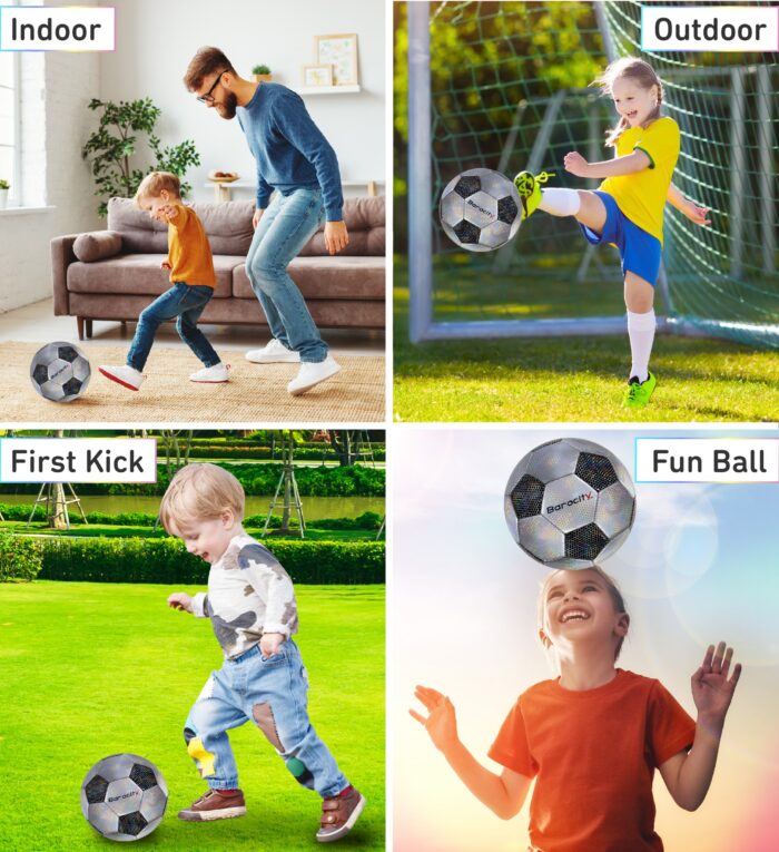 Classic Black & Silver Modern Pattern - Size 3 - Soccer Ball - Image 3