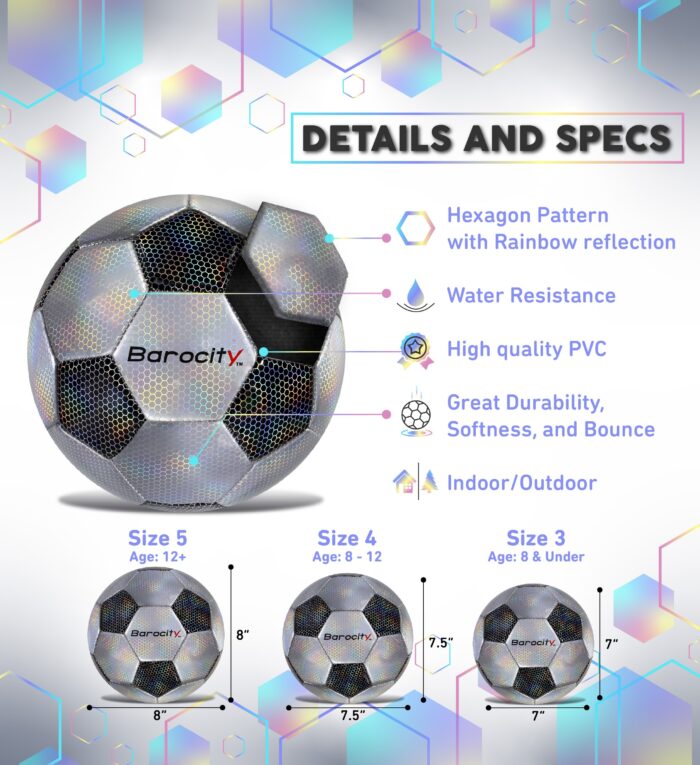 Classic Black & Silver Modern Pattern - Size 5 - Soccer Ball - Image 2