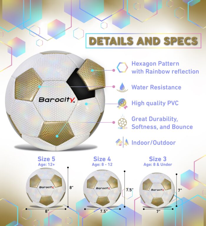Classic White & Gold Modern Pattern - Size 4 - Soccer Ball - Image 2