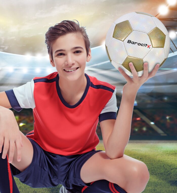 Classic White & Gold Modern Pattern - Size 5 - Soccer Ball - Image 5