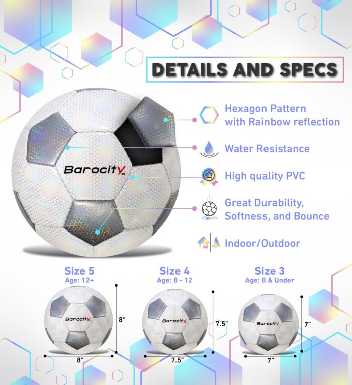 Classic White & Silver Modern Pattern - Size 3 - Soccer Ball - Image 2