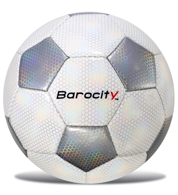 Classic White & Silver Modern Pattern - Size 5 - Soccer Ball