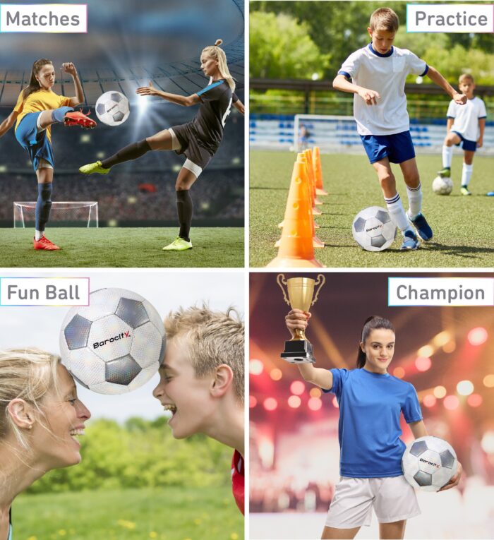 Classic White & Silver Modern Pattern - Size 5 - Soccer Ball - Image 3