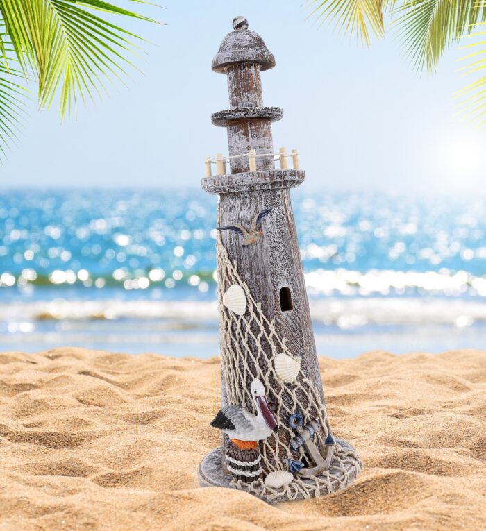 Brown Wooden Lighthouse - Large - Nautical - Image 5