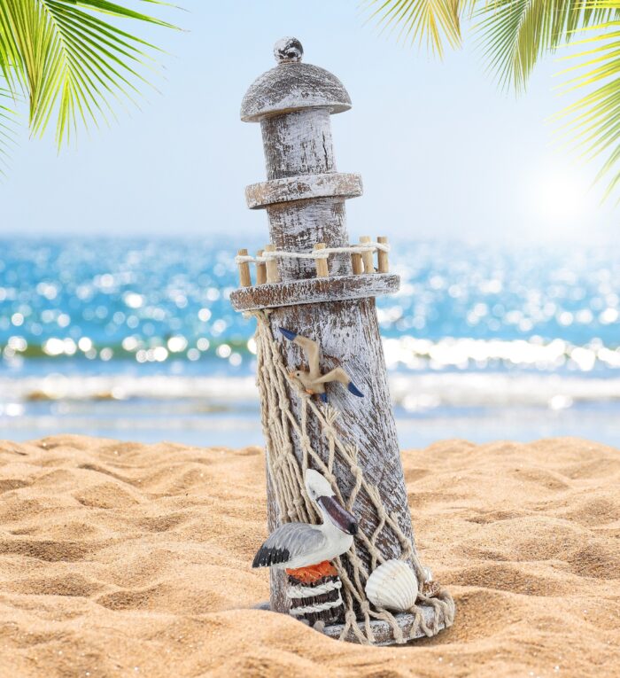 Brown Wooden Lighthouse - Small - Nautical - Image 5