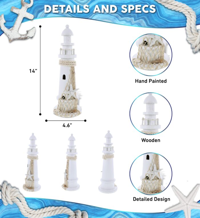 White Lighthouse - Large - Nautical - Image 2