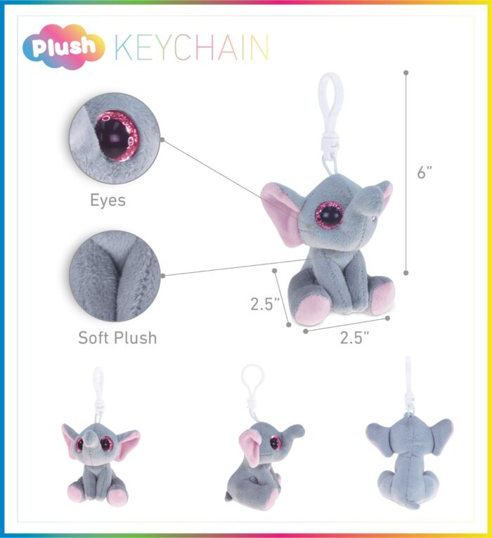 Grey Elephant - Big Eye Keychain - Image 2