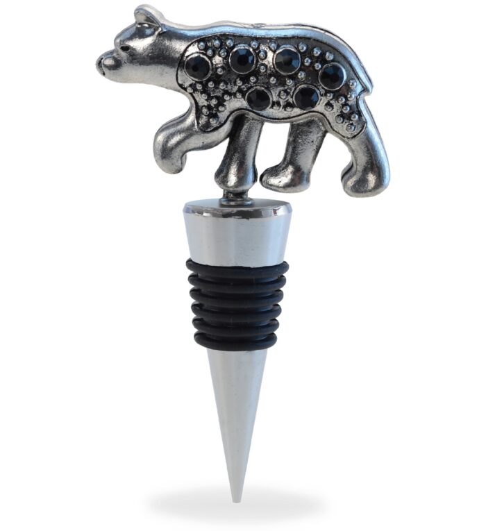 Metal Black Bear - Cheers - Wine Stopper