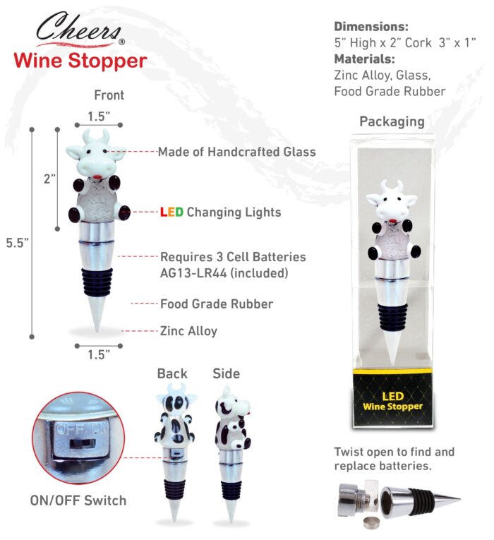 Cow - LED Glass Stoppers - Image 2
